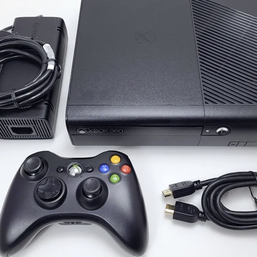 Microsoft XBox 360 E System BLACK Video Game Console 250GB Wireless Bundle  360E