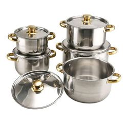 5pcs Golden Stainless Steel Cookware Set 
