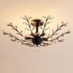 New Modern 5 Light Small Crystal Chandelier 30 Inch 