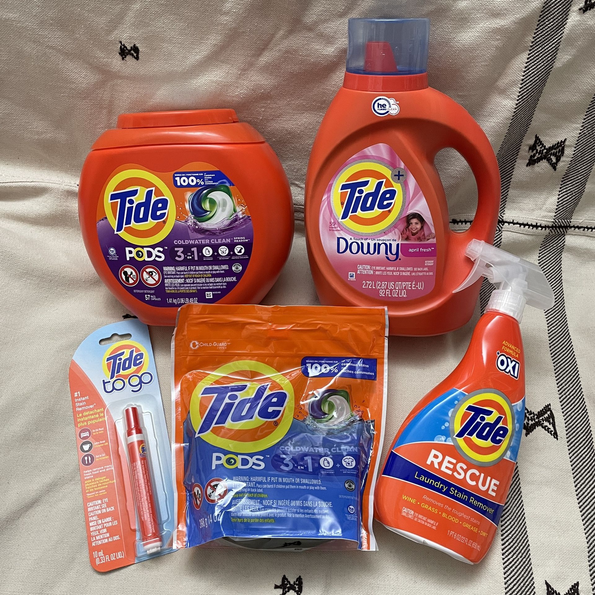 Tide Laundry Bundle Liquid Detergent Pods Stain Remover