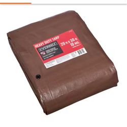BRAND NEW Shop Everbilt 20 ft. x 30 ft. Brown and Silver Heavy Duty Tarp