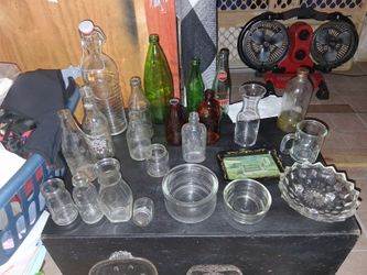 Vintage Glass Bottle and Glassware Collection