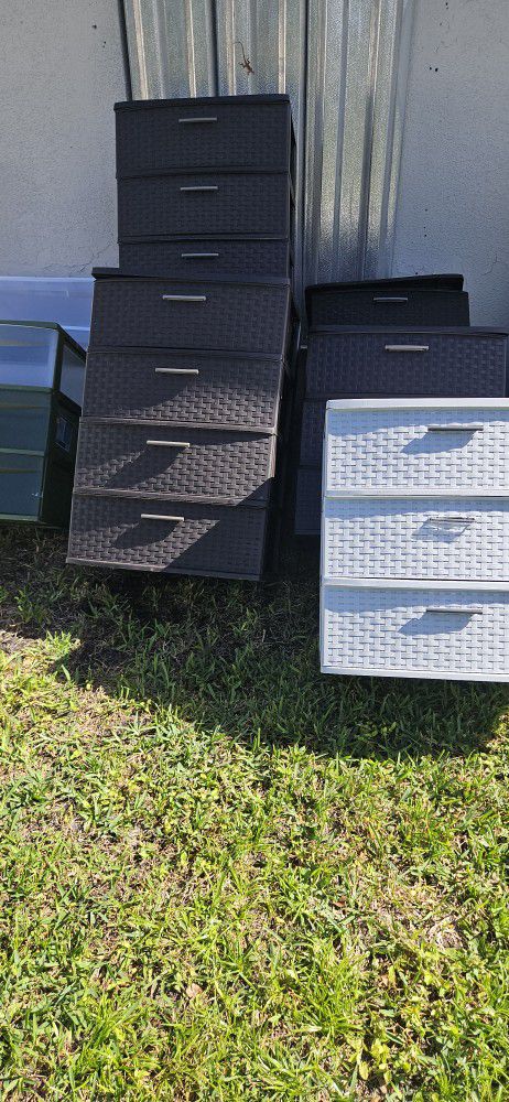 PLASTIC STORAGE DRAWERS AND BINS $1 ,AND UP!!!