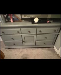 Gray Bedroom Furniture Set - Dresser and Armoire