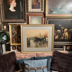 Large Antique Impressionist  Etching 