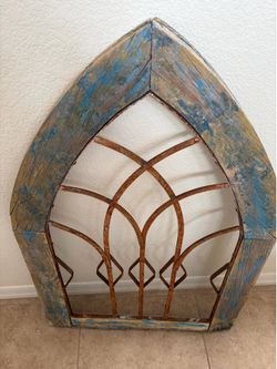Rustic Arch Window Frame Wall Decor