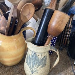 Antique Jug Salt Glazed Pottery, Farmhouse Style