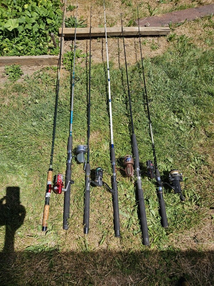 Fishing rod and reel. per piece $20 All $100