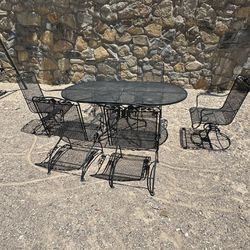 Gorgeous Patio set 7 piece,Wrought Iron High Back Coil 6 Chairs plus 1 big table,good condition,PRICE FIRM $750, No Less! West