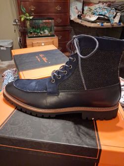 La Milano Hearth Navy Leather / Suede Boot