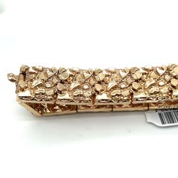 14kt Gold Wide Nugget Bracelet 16.3mm 8” 157132 1