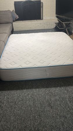 King Mattress with Blue Trim