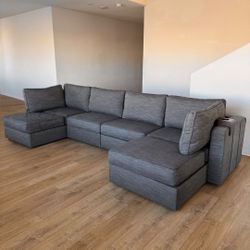 Floor Model/Return Lovesac Grey Slub Tweed Sactional - 🚚 FREE SHIPPING 