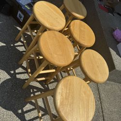 Wooden Swivel Seat Counter Stools