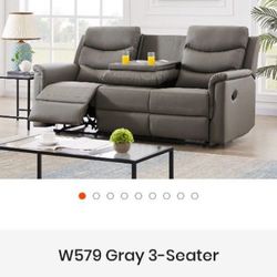 Sofa Recliner Living Room Furniture Couch Reclining Couch Gray Brand New In The Box Modern Furniture Couch Reclining Couch Recliner Couch