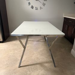 Frosted Chrome Dining Table 