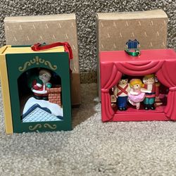 Avon Storybook Light Ornaments The Night Before Christmas & Nutcracker Set Of 2