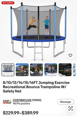 14ft trampoline with safety net