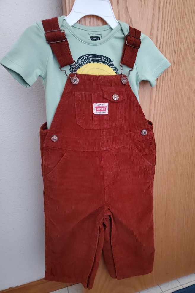 Levi's Corduroy Overals & Bodysuit -12-18M
