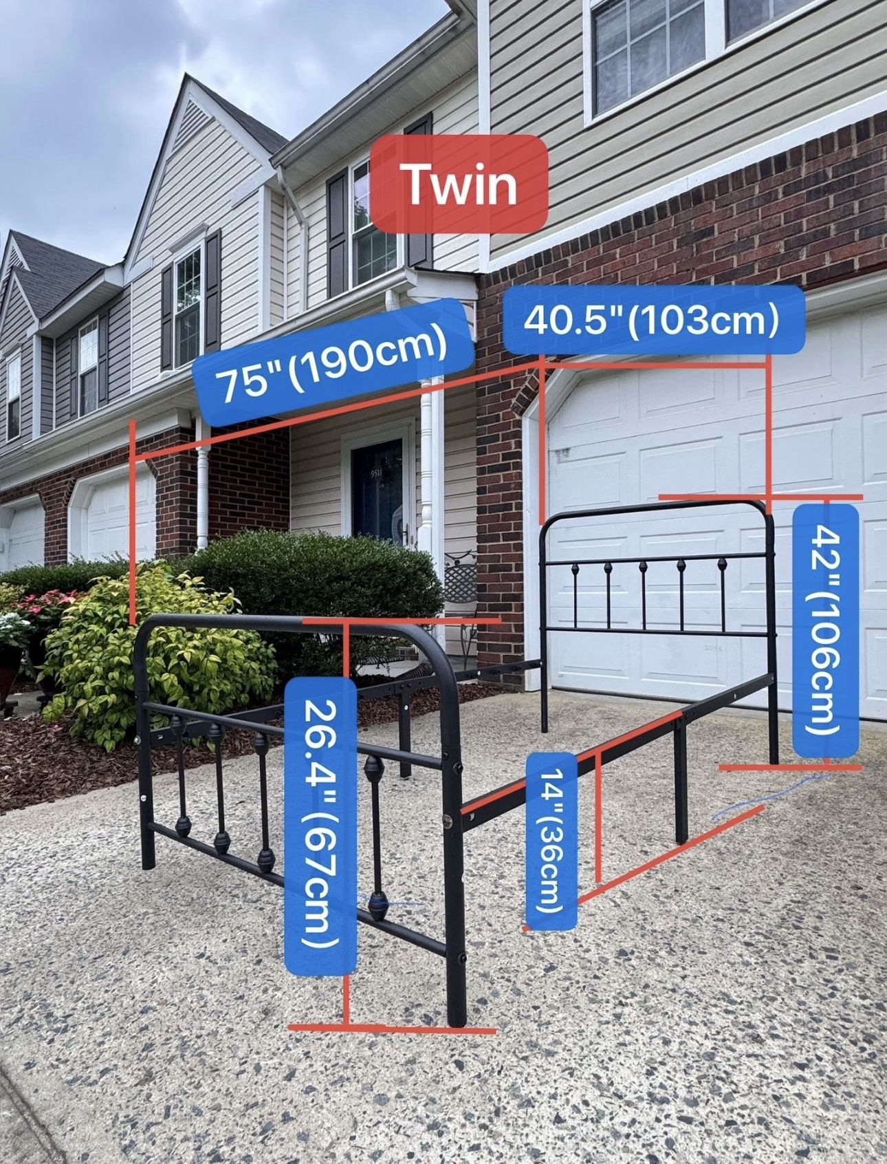 Steel (Twin) Single Bed Frame (Gifted tool)