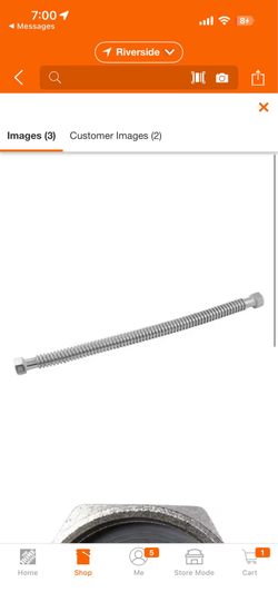 SharkBite 1 in. FIP x 1 in. FIP x 24 in. Corrugated SST Water Softener Connector