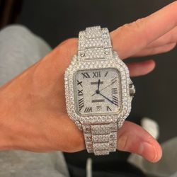 Moissanite Men’s Bustdown watch Designer watch *passes all diamond test*