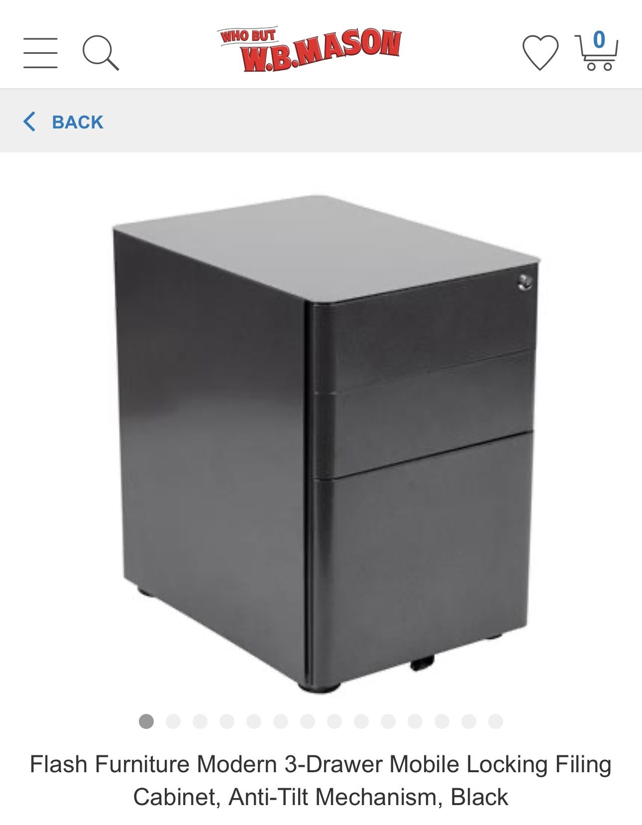 Modern 3-Drawer Mobile Locking Filing Cabinet