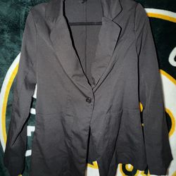 Black Single-button Women’s Blazer with pockets, Size Small
