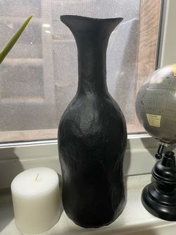 Black Textured Decorative Vase