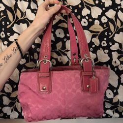 pink shoulder bag coach purse
