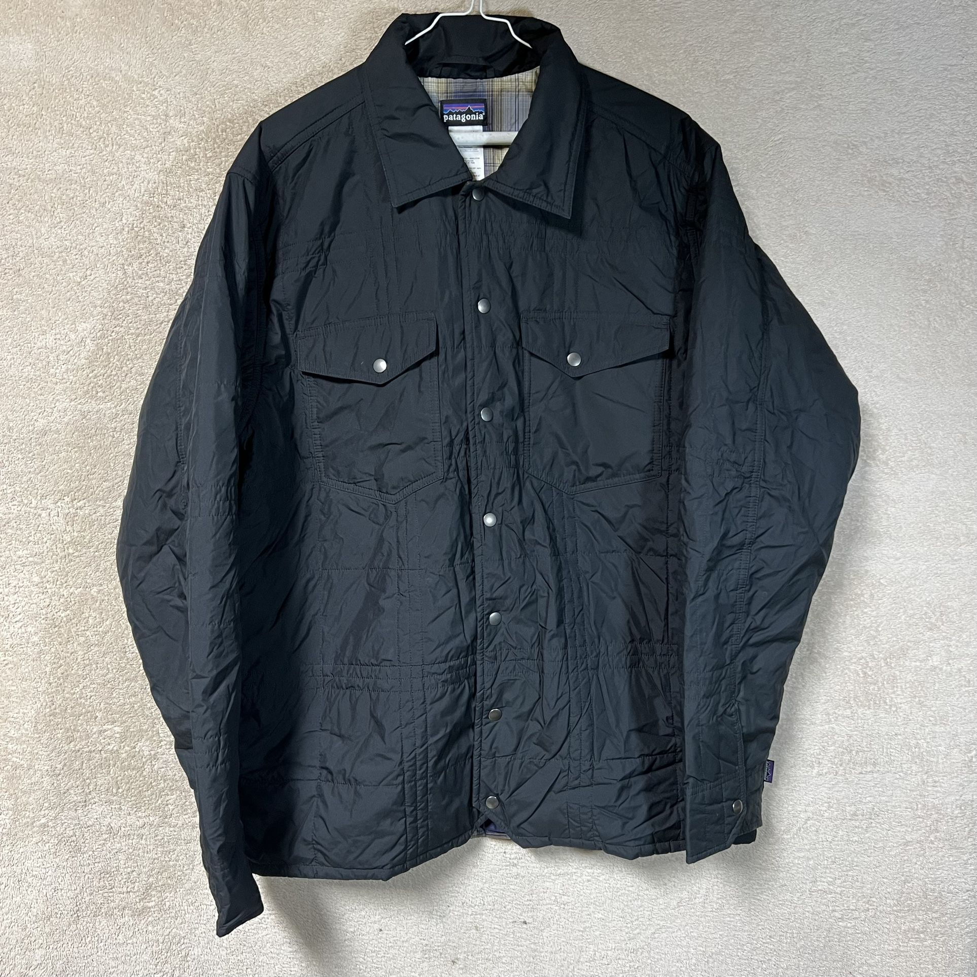 Patagonia Freebox Jacket Mens Large Black Button Down