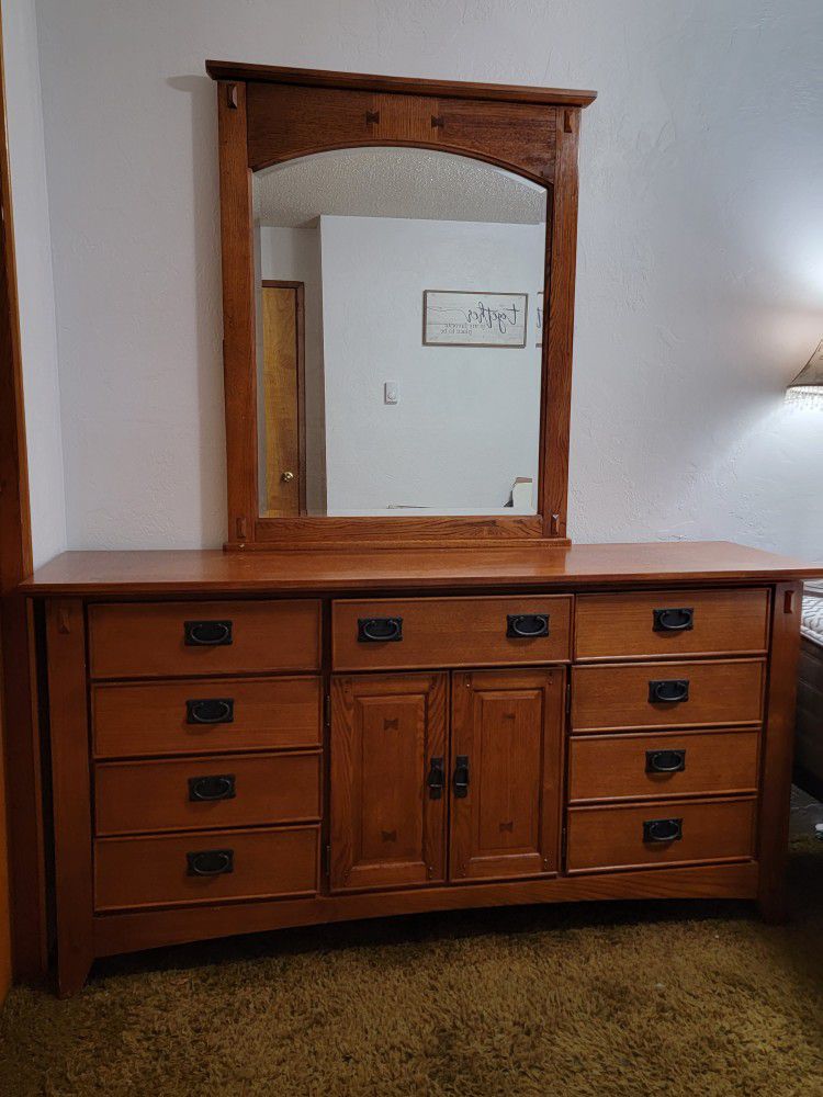 Solid Wood Dresser & Mirror