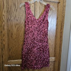 RED SEQUIN MINI DRESS