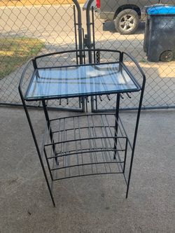Iron Metal table  with Glass Top