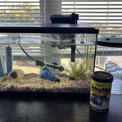 5 gal fish tank w/ starter supplies