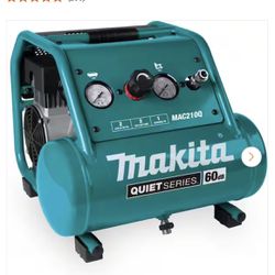 Brand New Makita Quiet Series 1 HP, 2 Gallon, Oil-Free, Electric Air Compressor