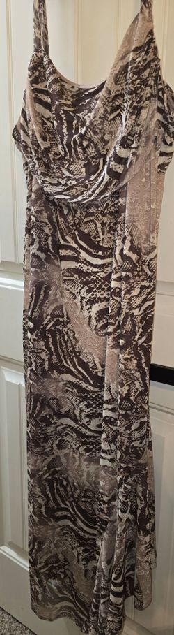Animal Print Maxi Dress with Draped Detail