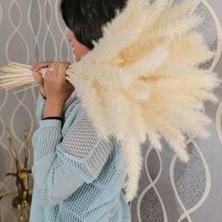 Tabletop Pampas Grass - Bleach White