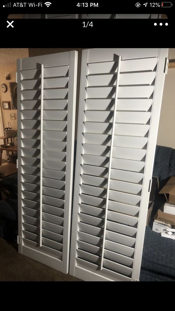 New White Shutters 1 set only (2 panels) 5 ft 7 “ tall and