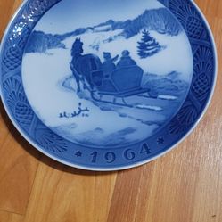 1964 vintage royal Copenhagen fetching the Christmas tree plate