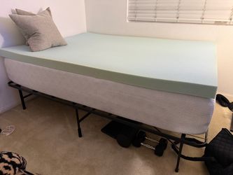 Queen Mattress in a Box + Mattress Topper + Bed Frame