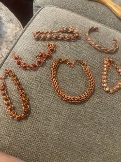 Solid copper bracelets, eight and 9 inches