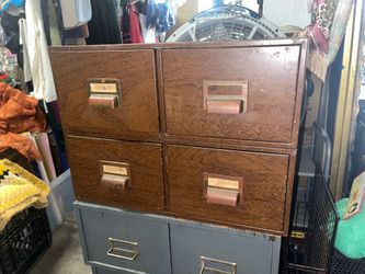 Desktop Antique 4 Drawer Office Library File