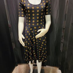 LuLaRoe Black/ YellowGold Dress Hufflepuff?