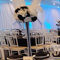 24" Eiffel Tower Vase Centerpiece, Wedding Decorations, Party Decoration, Black Centerpieces