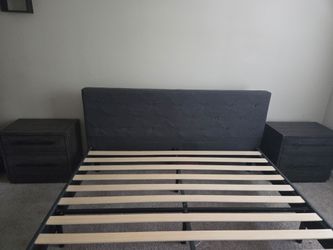 King size Bed Frame with two side drawers