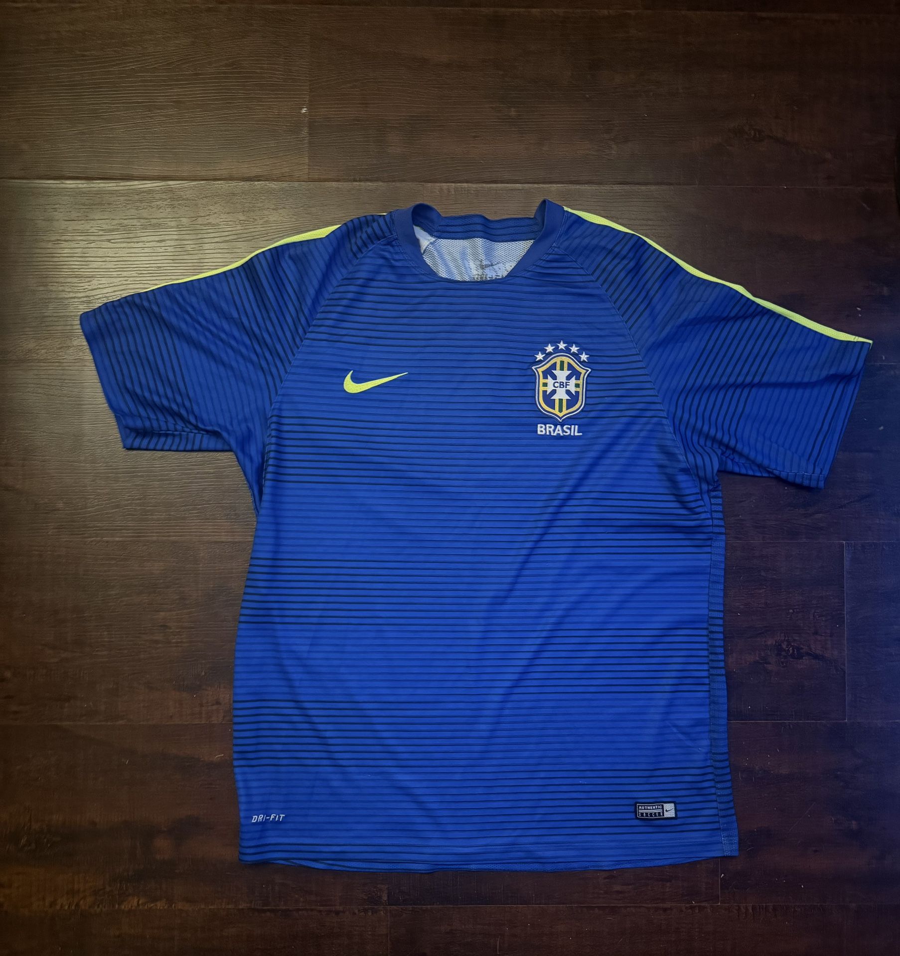 Nike Brasil Flash Pre-match Jersey Men’s X-large Blue 2016/17 Soccer Training Shirt