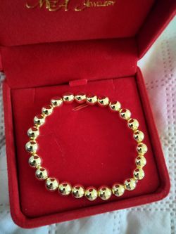 Hematite 18K Gold Covered Bracelet 