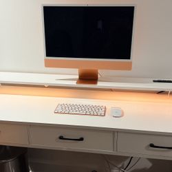 ODK 55” Computer Desk With 3 Drawers and USB Power Outlets