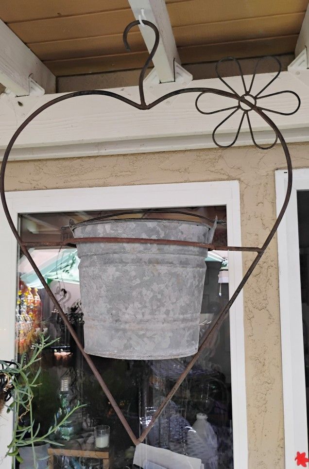 Large Cast Iron Heart Shaped Planter